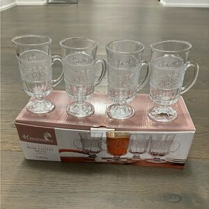 Bowring fine crystal 8 oz Irish coffee cups new in box ret $98